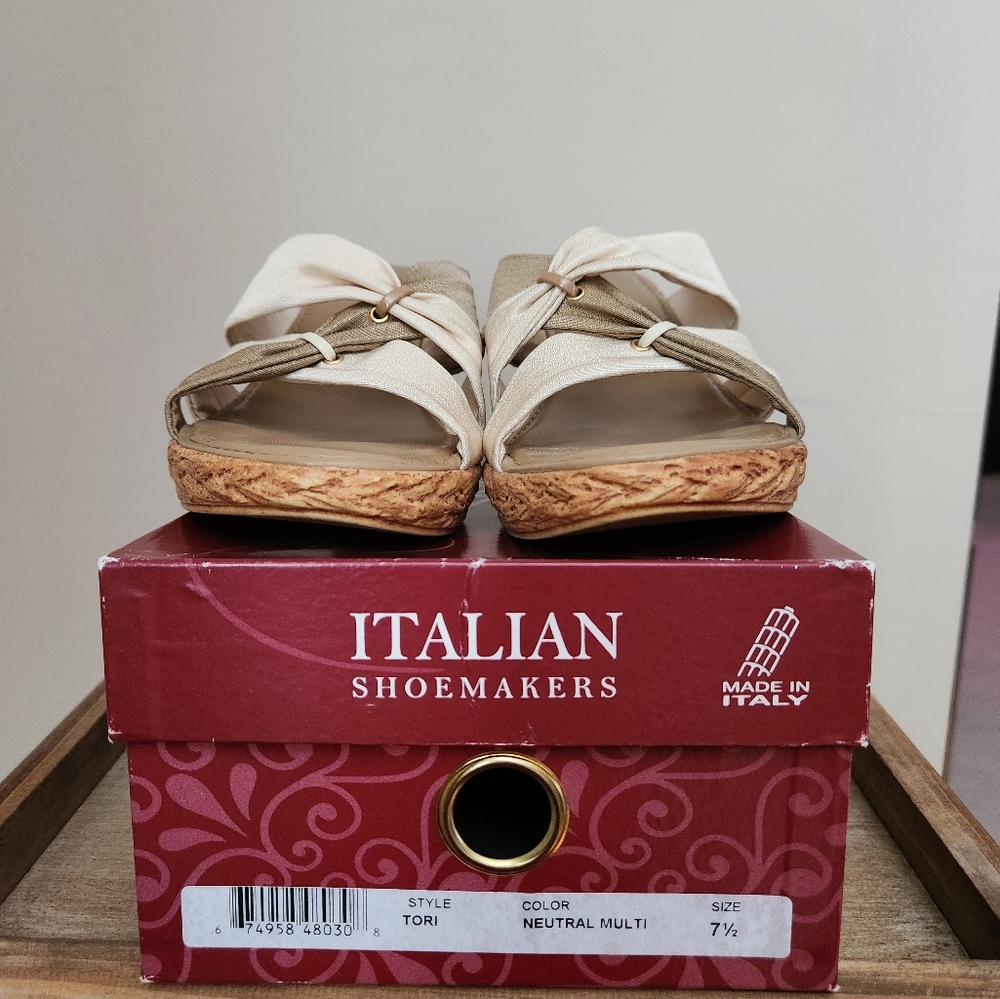 Italian Shoemakers Women's Tori Neutral Multi Sandals 7.5